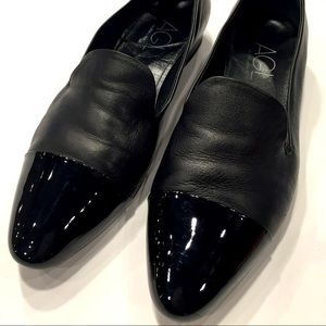 AGL Attilio Giusto Leobruni cap toe loafer black leather 38/8
